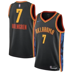 Accattivante Chet Holmgren Oklahoma City Thunder Nike Unisex 2024/25 Swingman Player Jersey City Edition Black per gli appassionati