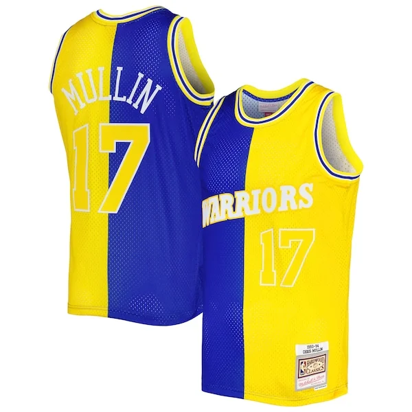 Fascinante Chris Mullin Golden State Warriors Hardwood Classics 1993/94 Split Swingman Jersey Royal/Gold per gli appassionati