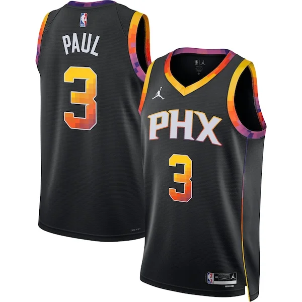 Fascinante Versatile Pratico Chris Paul Phoenix Suns Jordan Brand Unisex Swingman Jersey Statement Edition Black per gli appassionati