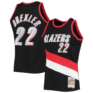 Elegante Prestigioso Pratico Clyde Drexler Portland Trail Blazers 1991/92 Hardwood Classics NBA 75th Anniversary Diamond Swingman Jersey Black per gli appassionati