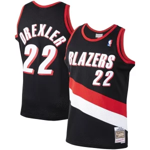 Trendy Clyde Drexler Portland Trail Blazers 1991/92 Hardwood Classics Swingman Jersey Black per gli appassionati