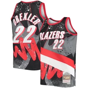 Pratico Sofisticato Clyde Drexler Portland Trail Blazers Hardwood Classics 1991/92 Hyper Hoops Swingman Jersey Black per gli appassionati