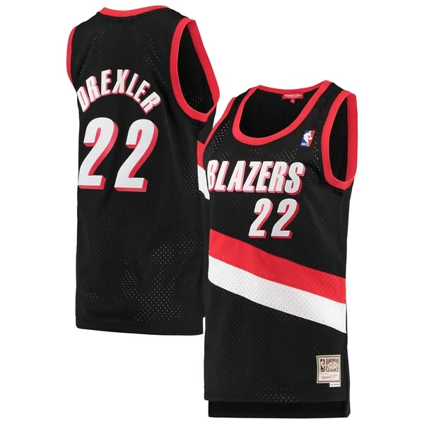 Carino Moderno Clyde Drexler Portland Trail Blazers Women's 1991/92 Hardwood Classics Swingman Jersey Black per gli appassionati