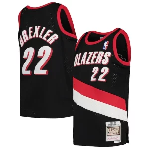Fantastico Clyde Drexler Portland Trail Blazers Youth 1991/92 Hardwood Classics Swingman Jersey Black per gli appassionati