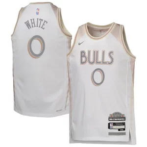 Lussuoso Coby White Chicago Bulls Nike Youth 2024/25 Swingman Player Jersey City Edition White per gli appassionati