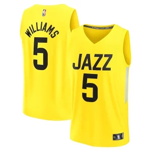 Incantevole Cody Williams Utah Jazz Youth 2024 NBA Draft Fast Break Player Jersey Icon Edition Yellow per gli appassionati