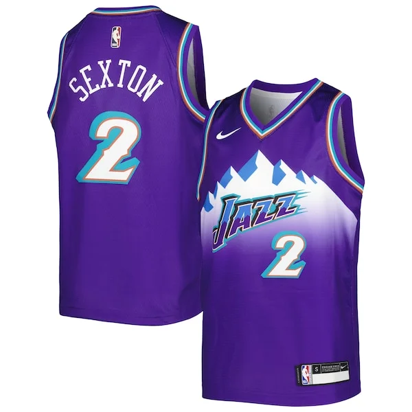 Duraturo Magnifico Collin Sexton Utah Jazz Nike Youth 2022/23 Swingman Jersey City Edition Purple per gli appassionati