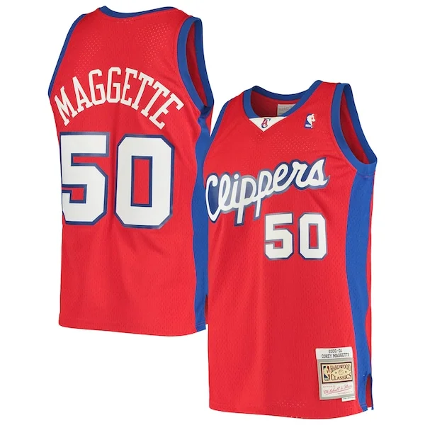 Bellissimo Corey Maggette LA Clippers 2001/02 Hardwood Classics Swingman Jersey Red per gli appassionati