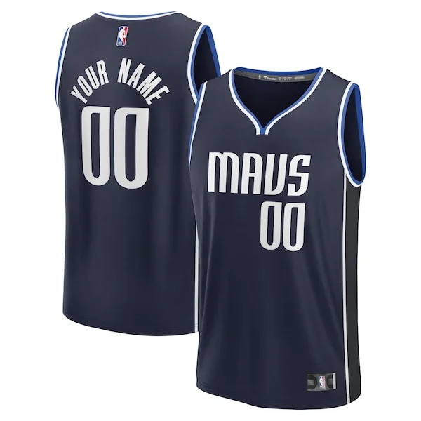 Lussuoso Sofisticato Dallas Mavericks Custom Fast Break Jersey Statement Edition Navy/Blue per gli appassionati