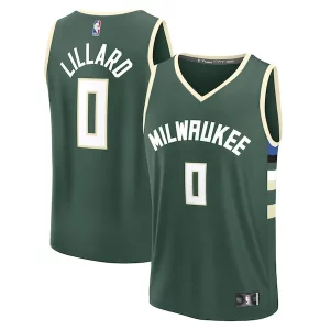 Cool Stupendo Damian Lillard Milwaukee Bucks Youth Fast Break Replica Player Jersey Icon Edition Hunter Green per gli appassionati