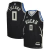 Comodo Stupendo Lussuoso Damian Lillard Milwaukee Bucks Jordan Brand Youth Swingman Jersey Statement Edition Black per gli appassionati