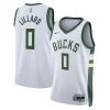 Robusto Lussuoso Damian Lillard Milwaukee Bucks Nike Unisex Fear The Deer Swingman Player Jersey Association Edition White per gli appassionati