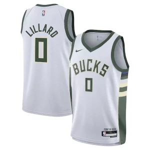 Gorgeous Damian Lillard Milwaukee Bucks Nike Youth Swingman Jersey Association Edition White per gli appassionati