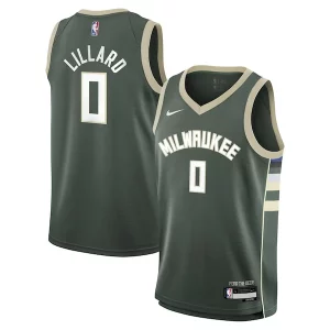 Trendy Damian Lillard Milwaukee Bucks Nike Youth Swingman Jersey Icon Edition Hunter Green per gli appassionati