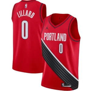 Fantastico Gorgeous Damian Lillard Portland Trail Blazers Jordan Brand 2020/21 Swingman Jersey Statement Edition Red per gli appassionati