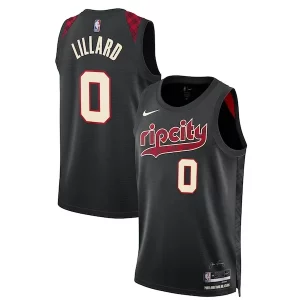 Accattivante Comodo Trendy Damian Lillard Portland Trail Blazers Nike Unisex 2023/24 Swingman Jersey Black City Edition per gli appassionati
