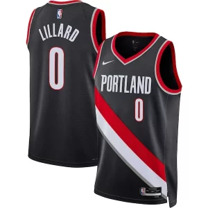 Raffinato Damian Lillard Portland Trail Blazers Nike Unisex Swingman Jersey Icon Edition Black/White per gli appassionati