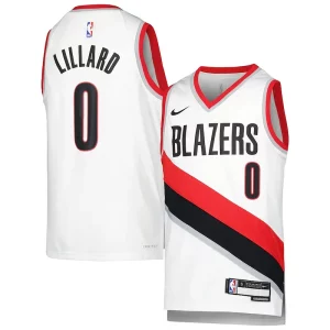 Stupendo Damian Lillard Portland Trail Blazers Nike Youth Swingman Jersey Association Edition White per gli appassionati
