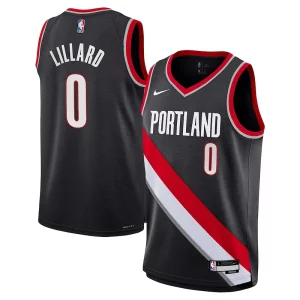 Trendy Eccezionale Resistente Damian Lillard Portland Trail Blazers Nike Youth Swingman Jersey Icon Edition Black per gli appassionati