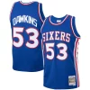 Delizioso Darryl Dawkins Philadelphia 76ers 1976/77 Hardwood Classics Swingman Jersey Royal per gli appassionati