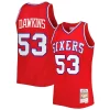 Lussuoso Cool Darryl Dawkins Philadelphia 76ers Hardwood Classics 1979/80 Swingman Jersey Red per gli appassionati
