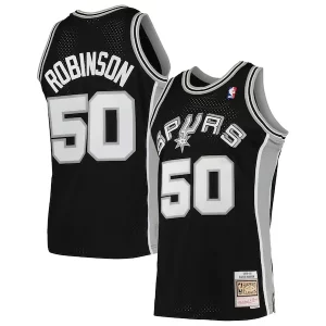Moderno Robusto David Robinson San Antonio Spurs 1991/92 Hardwood Classics Swingman Jersey Black per gli appassionati