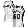 Magnifico Cool Robusto David Robinson San Antonio Spurs 1998/99 Hardwood Classics 75th Anniversary Swingman Jersey Platinum per gli appassionati