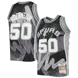 Elegante David Robinson San Antonio Spurs Hardwood Classics 1998/99 Hyper Hoops Swingman Jersey Black per gli appassionati