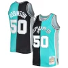 Robusto Bellissimo Accattivante David Robinson San Antonio Spurs Hardwood Classics 1998/99 Split Swingman Jersey Black/Teal per gli appassionati