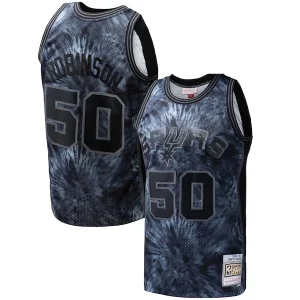 Splendido David Robinson San Antonio Spurs Hardwood Classics 1998/99 Tie Dye Swingman Jersey Black per gli appassionati