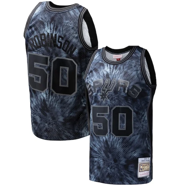 Splendido David Robinson San Antonio Spurs Hardwood Classics 1998/99 Tie Dye Swingman Jersey Black per gli appassionati