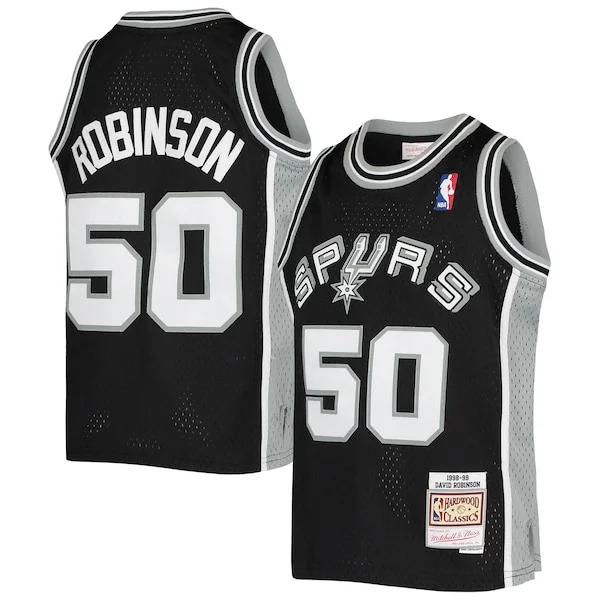 Gorgeous David Robinson San Antonio Spurs Youth 1998/99 Hardwood Classics Swingman Jersey Black per gli appassionati