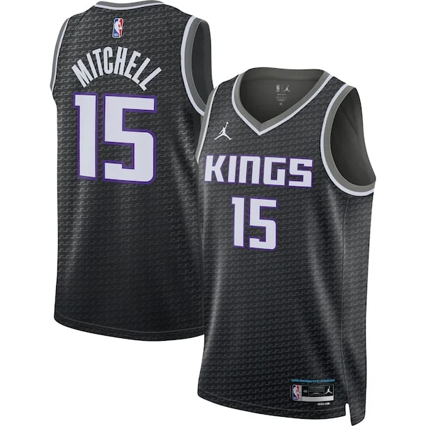 Fascinante Davion Mitchell Sacramento Kings Jordan Brand Unisex Swingman Jersey Statement Edition Black per gli appassionati