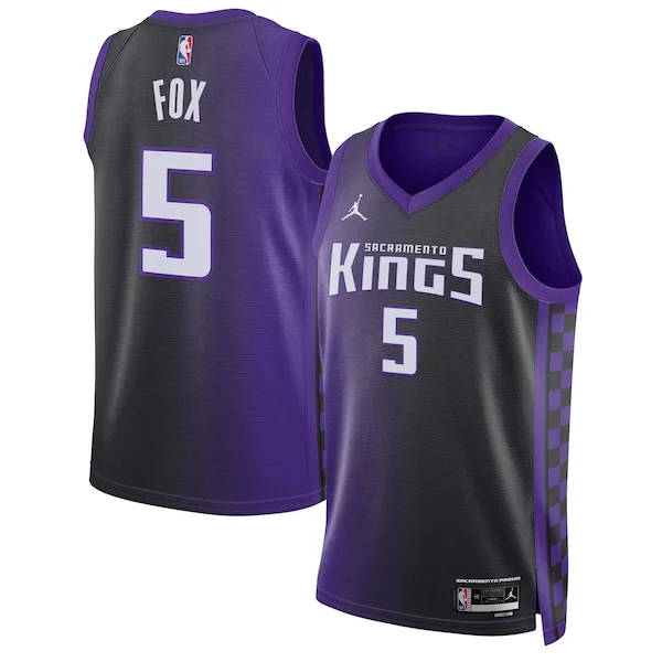 Trendy Meraviglioso Carino De'Aaron Fox Sacramento Kings Jordan Brand Unisex Swingman Jersey Statement Edition Purple per gli appassionati