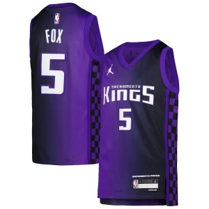 Prestigioso Elegante De'Aaron Fox Sacramento Kings Jordan Brand Youth Swingman Jersey Statement Edition Purple per gli appassionati