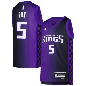 Resistente Elegante Meraviglioso De'Aaron Fox Sacramento Kings Jordan Brand Youth Swingman Jersey Statement Edition Purple per gli appassionati