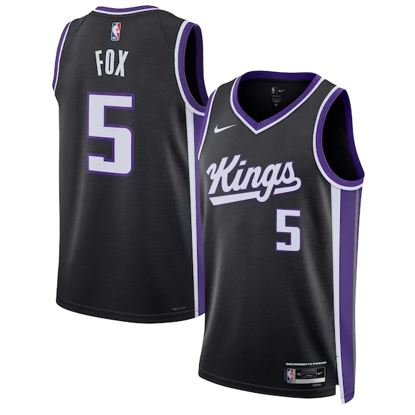 Comodo Incantevole De'Aaron Fox Sacramento Kings Nike Unisex Swingman Jersey Icon Edition Black/White per gli appassionati