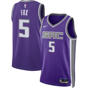 Lussuoso Robusto Bellissimo De'Aaron Fox Sacramento Kings Nike Unisex Swingman Jersey Icon Edition Purple per gli appassionati
