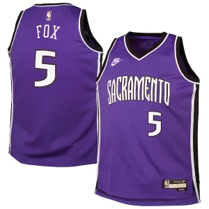 Lussuoso Versatile De'Aaron Fox Sacramento Kings Nike Youth 2024/25 Swingman Jersey Purple Classic Edition per gli appassionati