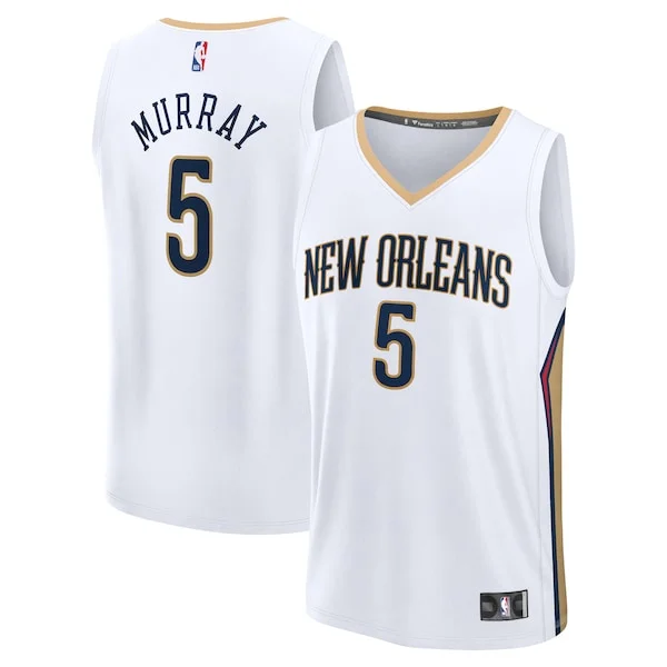 Fascinante Sofisticato Classico Dejounte Murray New Orleans Pelicans Fast Break Replica Player Jersey Association Edition White per gli appassionati