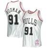 Attraente Duraturo Dennis Rodman Chicago Bulls 1997/98 Hardwood Classics 75th Anniversary Swingman Jersey Platinum per gli appassionati