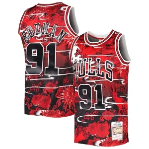 Trendy Elegante Delizioso Dennis Rodman Chicago Bulls 1997/98 Hardwood Classics Lunar New Year Swingman Jersey Red per gli appassionati