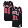 Accattivante Delizioso Dennis Rodman Chicago Bulls 1997/98 Hardwood Classics Swingman Jersey Black per gli appassionati