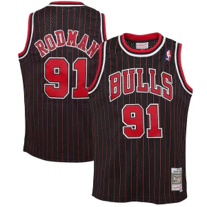 Ottimo Dennis Rodman Chicago Bulls Youth 1995/96 Hardwood Classics Swingman Jersey Black per gli appassionati