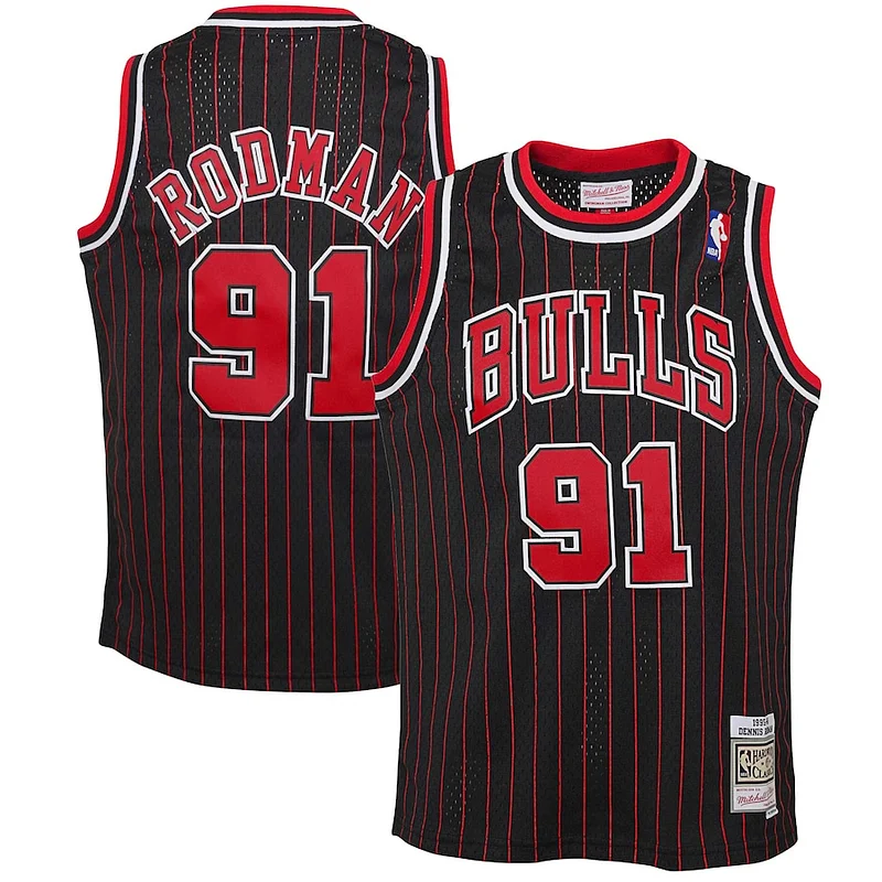 Ottimo Dennis Rodman Chicago Bulls Youth 1995/96 Hardwood Classics Swingman Jersey Black per gli appassionati