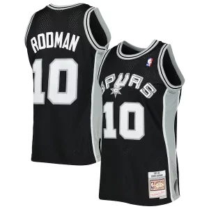 Fantastico Incantevole Dennis Rodman San Antonio Spurs 2001/02 Hardwood Classics Swingman Jersey Black per gli appassionati