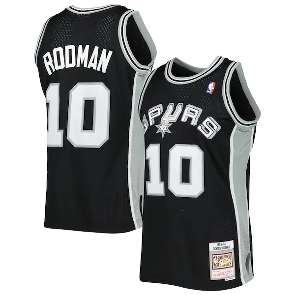 Fantastico Incantevole Dennis Rodman San Antonio Spurs 2001/02 Hardwood Classics Swingman Jersey Black per gli appassionati