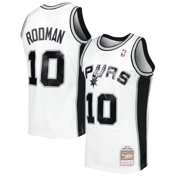 Fantastico Dennis Rodman San Antonio Spurs 2001/02 Hardwood Classics Swingman Jersey White per gli appassionati