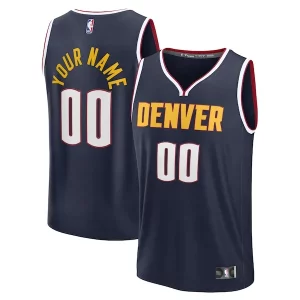 Resistente Eccezionale Denver Nuggets Fast Break Custom Jersey Icon Edition Navy/Blue per gli appassionati