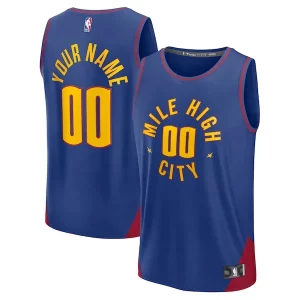 Stupendo Classico Fantastico Denver Nuggets Fast Break Custom Jersey Statement Edition Blue/Navy per gli appassionati